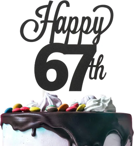 Vista 89 de LINGTEER - Decoración para pastel con texto "Happy Birthday 100", color negro
