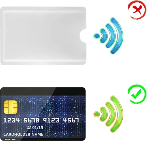 Vista 6 de Ouligay Juego de 10 fundas de bloqueo RFID, juego de soporte para tarjetas de crédito y protector de tarjeta de identidad