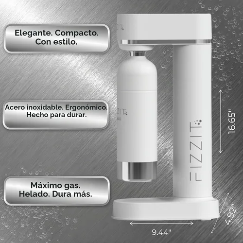 Vista 2 de Fizzit Spärklï Máquina de Agua Carbonatada con Botella de Acero Inoxidable Incluida, Apto para Lavavajillas