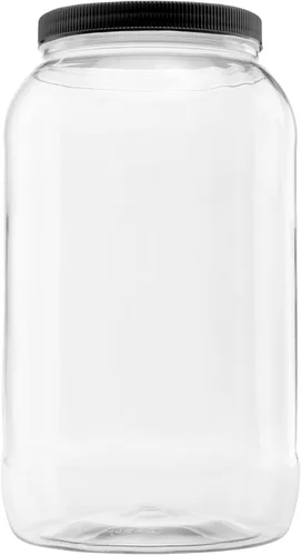Vista 14 de Tarro de plástico de 64 oz (1/2 galón), tapa blanca, paquete de 1