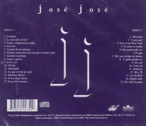 Vista 3 de Jose Jose "Lo Mejor De Los 3 Grandes" Contiene 2 Cd's " 100 Anos De Musica