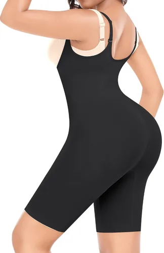 Vista 2 de Ganado Body adelgazante para mujer, con control de abdomen, sin costuras, fajas, busto abierto, medio muslo, moldeador de cuerpo, pantalones cortos
