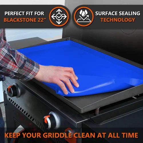 Vista 2 de 22" Alfombrilla de silicona para parrilla Blackstone de 22 pulgadas, cubierta de parrilla de silicona resistente de grado alimenticio, proteja su