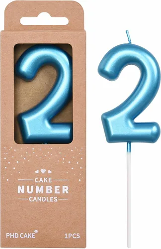 Vista 32 de PHD CAKE Velas de cumpleaños azul clásico de 2.76 pulgadas número 0, velas de pastel para celebración de fiesta
