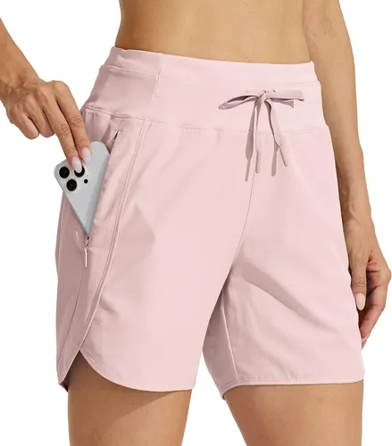 Vista 7 de Willit - Pantalones cortos deportivos de mujer para correr, 5 pulgadas, de secado rápido, para entrenamiento, senderismo, cintura alta, activos