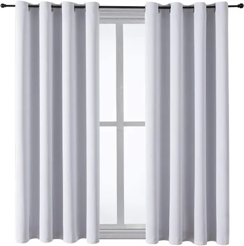 Vista 179 de ChrisDowa - Cortinas cortas para ventana de 40 pulgadas para dormitorio - Cortinas cortas con ojales y aislamiento térmico para oscurecer