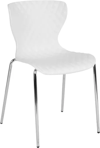 Vista 14 de Pemberly Row Silla de comedor de plástico moderna en negro y cromado