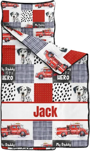 Vista 5 de Tapete personalizado para siesta de camión de bomberos con nombre, sacos de dormir para niños y niñas, colchón de cama personalizado para niños