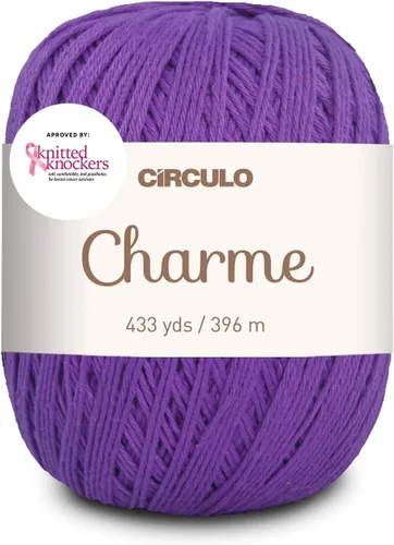 Vista 27 de CIRCULO Charme - Paquete de hilo para tejer y ganchillo, 3 bolas de 100% algodón virgen brasileño mercerizado, peso deportivo suave, color 2012