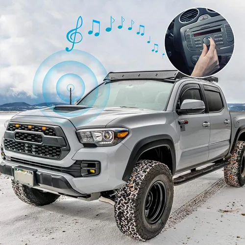 Vista 8 de Antena corta para Toyota Tundra 2000-2021 Tacoma FJ Crusier 1995-2015, antena de repuesto de 7 pulgadas en espiral de goma flexible Tundra Tacoma