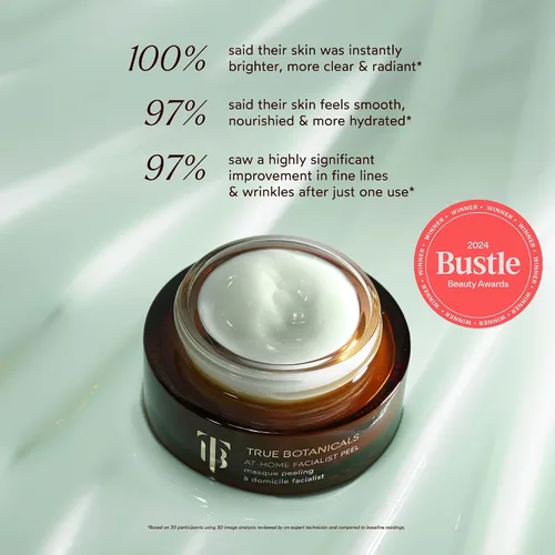 Vista 4 de True Botanicals At-Home - Mascarilla facial facial facial Tratamiento exfoliante natural para piel suave, radiante e hidratada