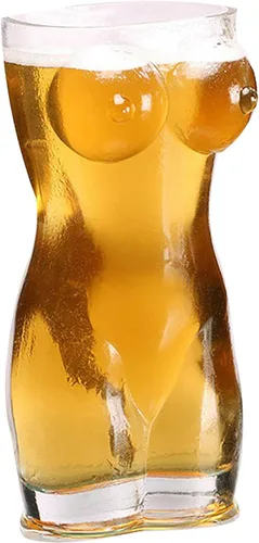 Vista 9 de 2 vasos de cristal transparente sexy Naked Miss con forma de cuerpo, vaso de cóctel transparente soplado a mano para cócteles, fiestas, decoración