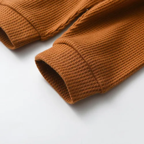 Vista 7 de Siracend Conjunto de 3 piezas de ropa de bebé recién nacido con estampado de manga larga + pantalones + sombrero