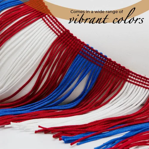 Vista 6 de Trims by The Yard Borde de flecos de cadeneta de 6 pulgadas, poliéster, decorativo, versátil para C rosa rubor (corte de 5 yardas)