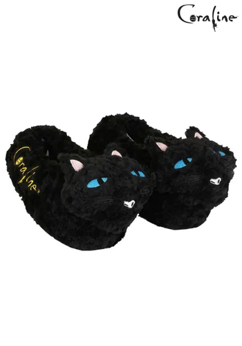 Vista 3 de Pantuflas de Adulto Coraline Gato Multicolor