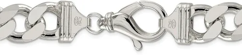 Vista 3 de Pulsera de plata de ley 925 maciza para hombre 0591 in con cierre de mosquetón 79 in