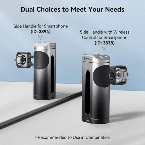 Vista 10 de SmallRig Mini mango lateral para jaula de teléfono, aparejo de video para teléfono inteligente con hilos de 1/4 a 20 hilos y zapata fría, ajustable