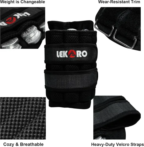 Vista 2 de Pesas ajustables para muñeca y tobillo, peso extraíble para brazos y piernas para hombres y mujeres, fitness, entrenamiento de fuerza, correr