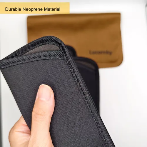 Vista 2 de Paquete de 6 bolsas para lentes de sol, suaves, delgadas, para gafas, funda negra para gafas