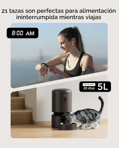 Vista 3 de PETLIBRO - Comedero automático para gatos, dispensador automático de comida para perros con preservación de frescura, comederos programables