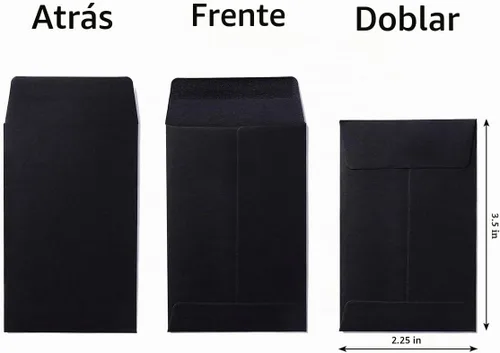 Vista 2 de Paquete de 100 sobres para monedas pequeñas, sobres autoadhesivos de papel kraft para semillas, mini piezas, sellos para artículos pequeños Negro
