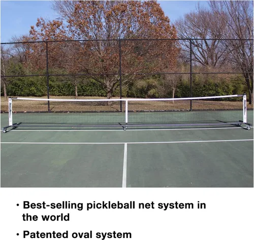 Vista 3 de ONCOURT OFFCOURT PickleNet Deluxe TAPND - Ruedas de bloqueo de tubos ovalados de 22 x 34 pulgadas, sistema de red de pickleball
