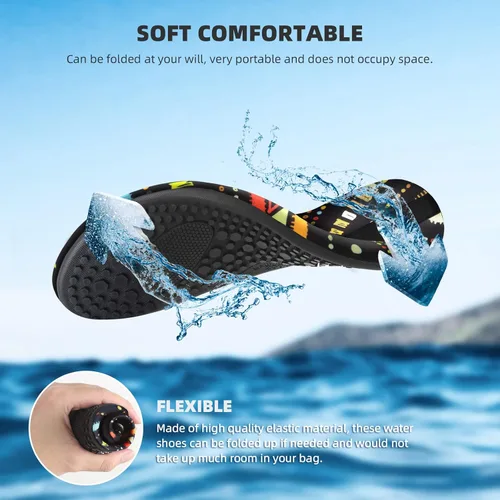 Vista 3 de ATHMILE Zapatos de agua para mujeres y hombres, calcetines acuáticos de secado rápido para playa, natación, piscina, río, yoga, lago, surf