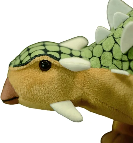 Vista 2 de FRANKIEZHOU Ankylosaurus - Animal de peluche verde de 14 pulgadas, juguete de peluche de dinosaurio, regalos para niños, decoración del hogar