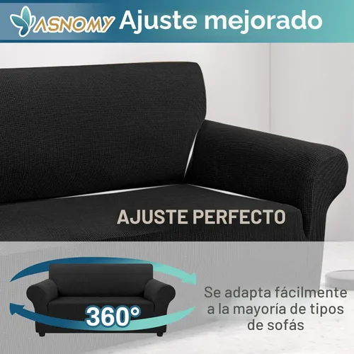 Vista 5 de Asnomy Fundas de sofá para sofá de 2 cojines, fundas elásticas para sofá biplaza, protector de mascotas, fundas de muebles para perros y gatos, tela
