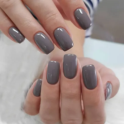 Vista 13 de Uñas postizas cuadradas a presión, uñas postizas cortas de cobertura completa, uñas postizas aurora, uñas acrílicas brillantes con pegamento, uñas 2