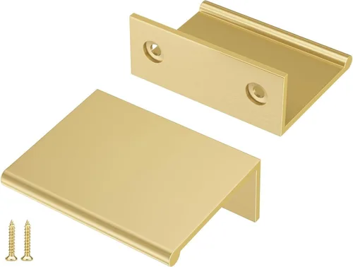 Vista 54 de Peaha Paquete de 10 manijas de gabinete de cocina de 1-5/16 pulgadas, tiradores negros para cajones de tocador, borde de puerta, tiradores de dedo
