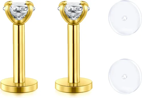 Vista 13 de D.Bella Retenedores de piercing transparentes de 16G para cartílago flexible para hélix, daith, rook, tragus, retenedor de aretes Bioflex, nariz