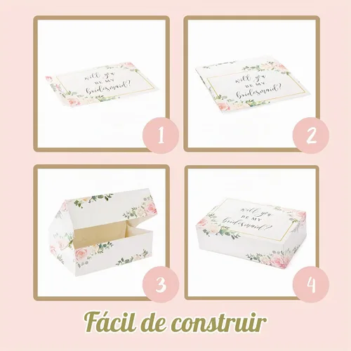 Vista 8 de Juego de 6 cajas de regalo para dama de honor