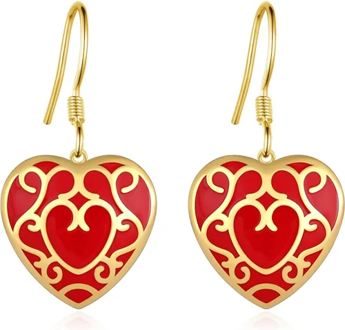 Vista 7 de Pendientes de aro de espada de plata de ley 925 con contenedor/corazón de espada/joyería de pizarra de Sheikah
