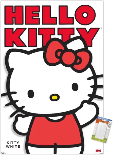 Vista 10 de Póster de pared de Hello Kitty and Friends: Hello - Kitty White Feature Series, 22.4 pulgadas de largo x 14.7 pulgadas de ancho, versión enmarcada