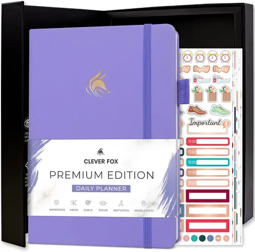 Vista 11 de Clever Fox Agenda Diaria, edición superior. - Planificador diario de lujo con horario por hora, organizador personal, diario de productividad