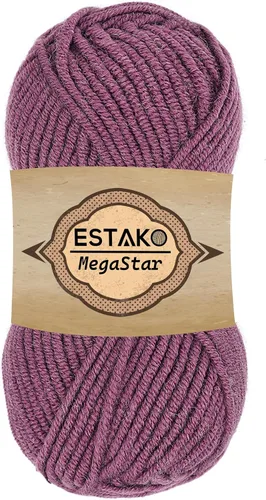 Vista 34 de Estako Megastar, 3.52 Oz (100g) de hilo de acrílico 75% y lana 25%, suave, peso grueso voluminoso #5 para crochet y tejer 120 yardas (110m)