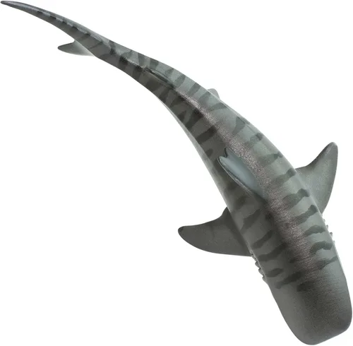 Vista 5 de Safari Ltd. Figura de tiburón tigre, figura detallada de plástico de 4.5 pulgadas, divertido juguete educativo para niños, niñas y niños a partir