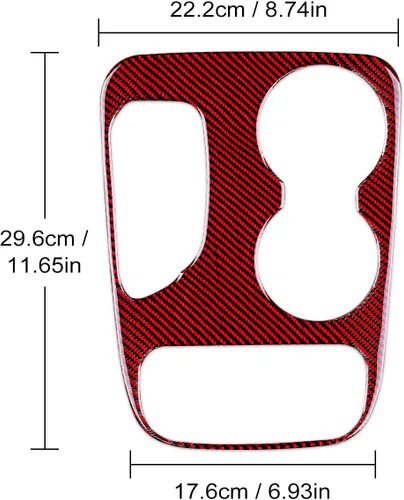Vista 2 de AIRSPEED Cubierta de panel de palanca de cambios de fibra de carbono, calcomanía para consola central interior para Dodge Durango 2018 2019 2020