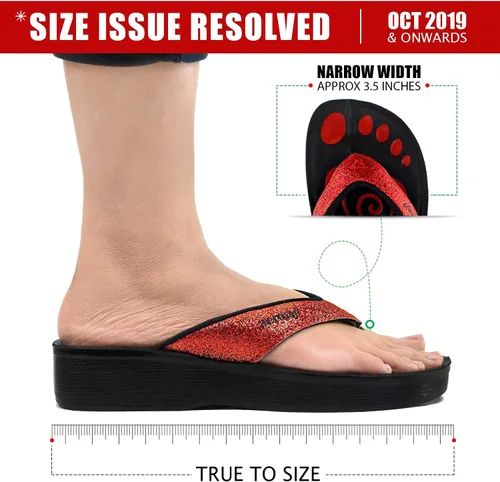 Vista 6 de Aerosoft - Sandalias para Mujer con soporte de arco, Rojo, 7