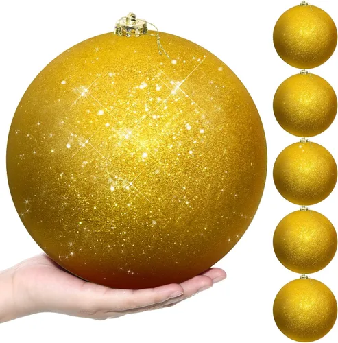 Vista 14 de Zubebe 6 Piezas Bolas de Navidad Extra Grandes de 8" para Exteriores, Adornos Jumbo Oversized para Árbol de Navidad, Decoraciones Gigantes, Bolas