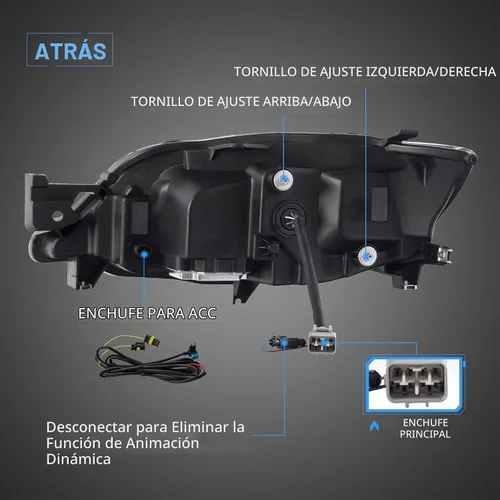Vista 5 de VLAND Faros delanteros LED compatibles con Impreza Outback Sport 2008-2011, Impreza WRX 2008-2014 (no compatible con modelos con AFS/SRH) con Para