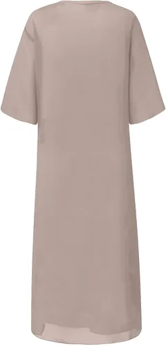 Vista 4 de Vestido formal de verano para mujer casual estampado de moda cuello en V conjunto de dos piezas vestido largo 2022