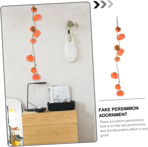 Vista 7 de IMIKEYA Colgante decorativo de caqui de fruta naranja Rtificial para el hogar vívido de Acción de Gracias Dec