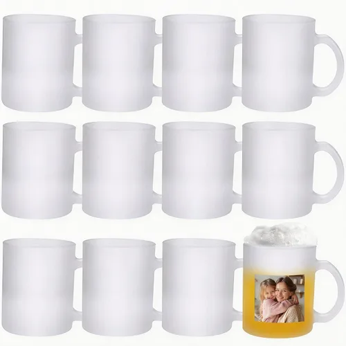 Vista 9 de 2 tazas de cerveza de vidrio esmerilado de 16 onzas
