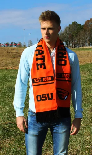 Vista 5 de Tradition Scarves Bufanda Oregon State Beavers - OSU 2017 tejido naranja brillante