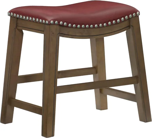 Vista 17 de Homelegance Ordway Taburetes de Altura de Comedor de Madera Maciza - Taburetes de Altura de Mesa Estilo Silla de Montar para Comedor de Transición