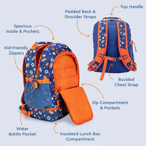 Vista 3 de Bentgo Kids Prints, 2 en 1, Mochila y lonchera aislada