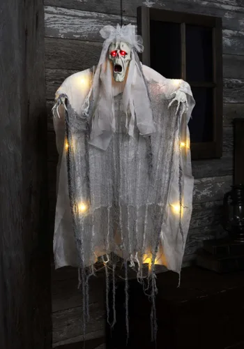 Vista 5 de Decoración Colgante de Fantasma con Luz para Halloween de 3FT Multicolor