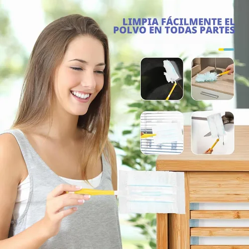 Vista 6 de 30 repuestos de plumero compatibles con plumeros de mango de 180° Reemplazo de plumero multisuperficie resistente de 180° con 1 mango estándar